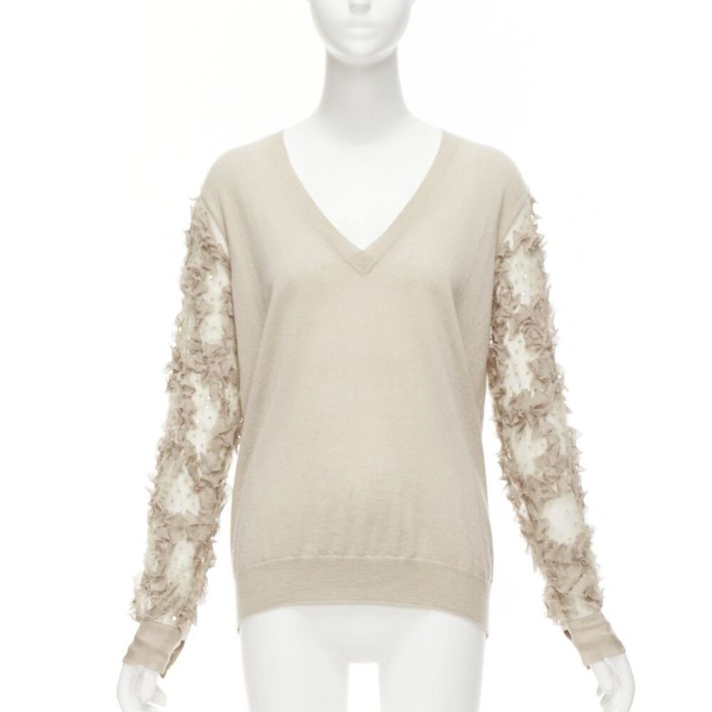 Dries Van Noten Cashmere Silk Ruffle Sweater